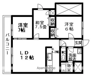 まるせん第二ハイム【5階】の間取り